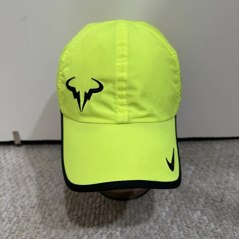 Nike Rafael Nadal Featherlight Cap Neon Yellow Rafa Dri Fit Strapback Tennis